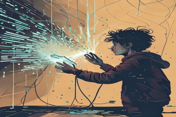 A person trying to contain a data leak