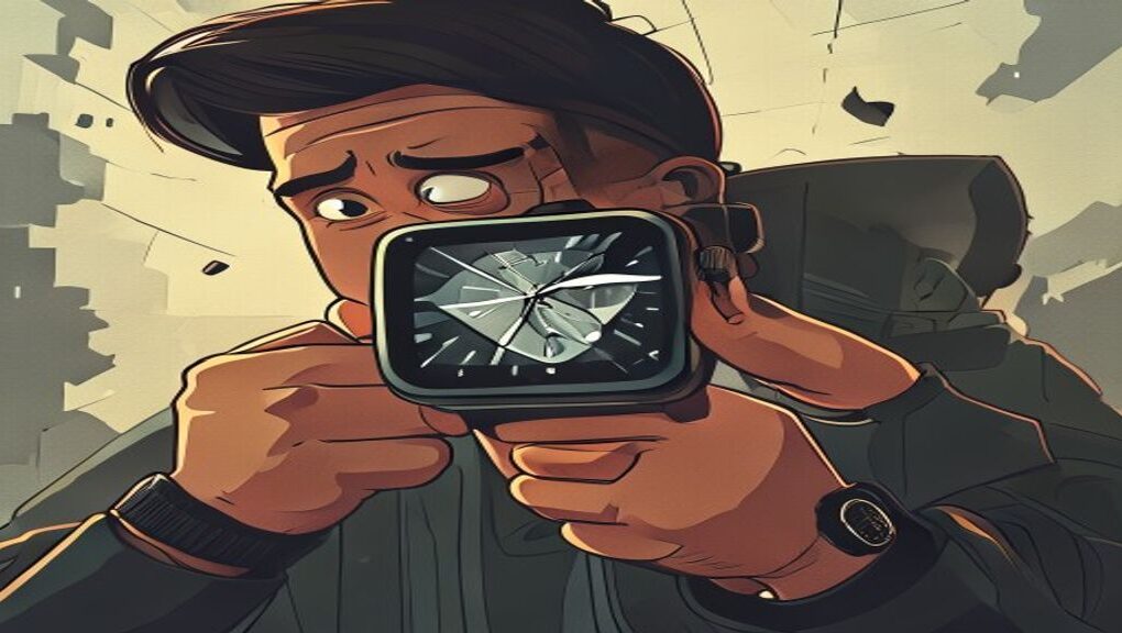 A person looking confused at their Pixel Watch with a broken feature