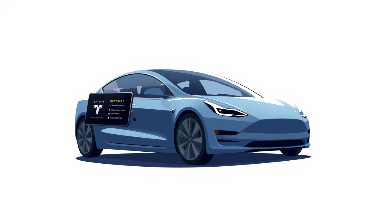 Tesla Software Updates technology news illustration