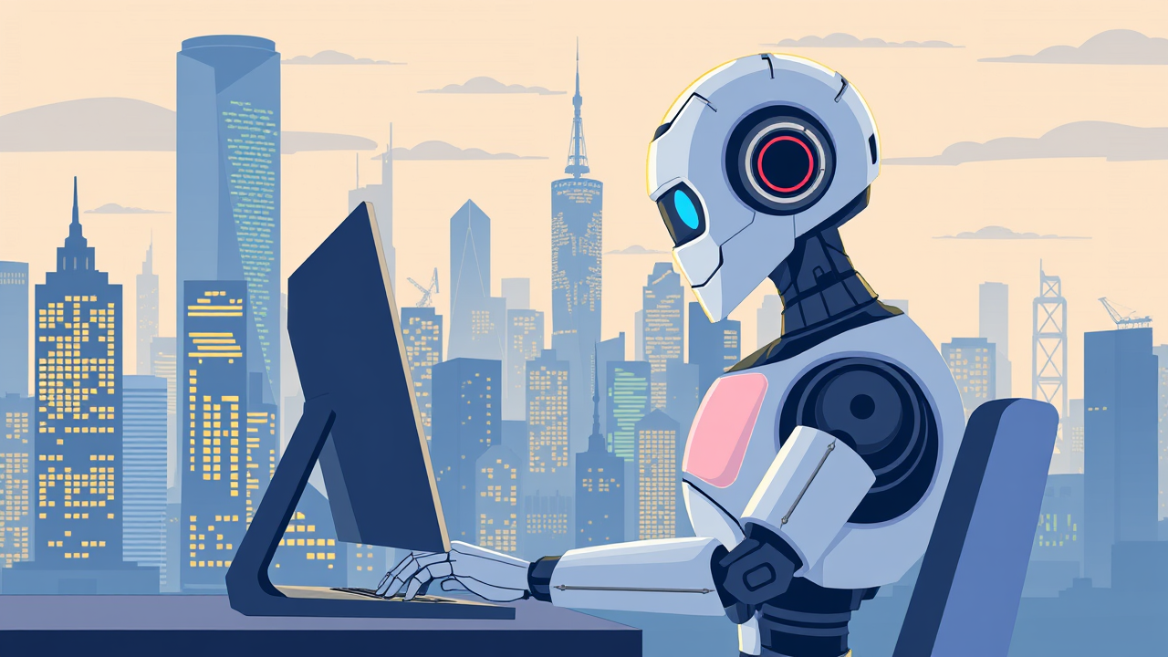 OpenAI tokens being used by a robot, representing the future of artificial intelligence